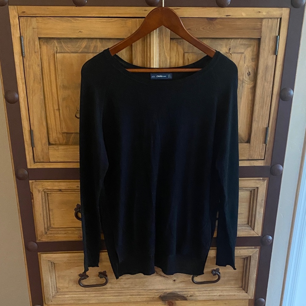 Zara Black Crew Neck Sweater